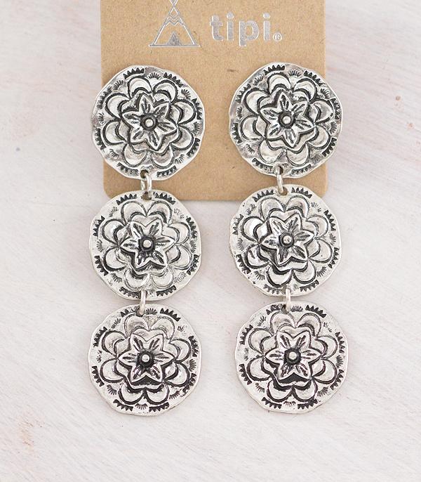 New Arrival :: Wholesale Tipi Brand Western Flower Concho Earring