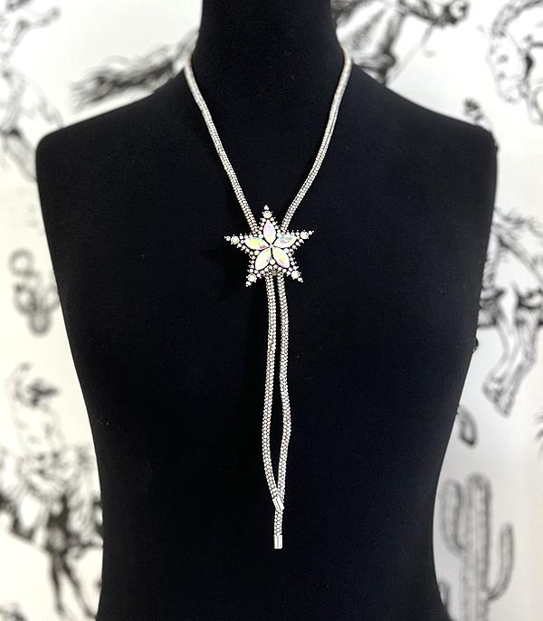 New Arrival :: Wholesale Western Star AB Stone Bolo Necklace