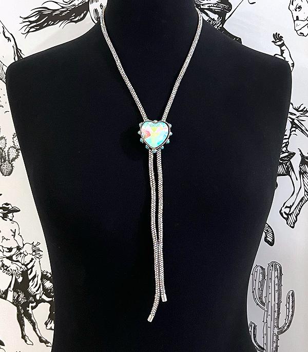 NECKLACES :: WESTERN TREND :: Wholesale Turquoise AB Stone Bolo Necklace