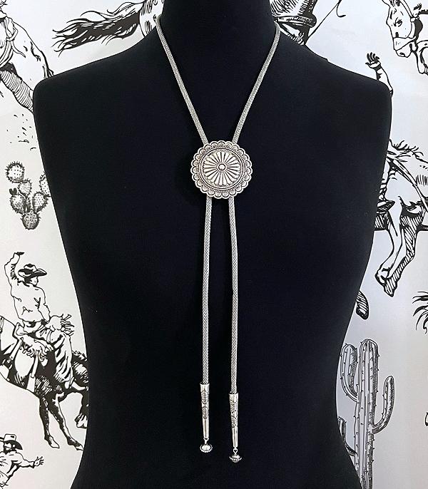 New Arrival :: Wholesale Western Concho Bolo Necklace