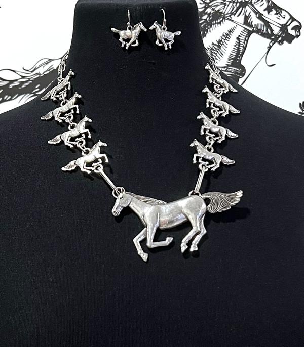 NECKLACES :: WESTERN TREND :: Wholesale Tipi Brand Western Horse Necklace Set