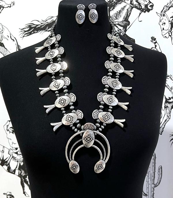 WHAT'S NEW :: Wholesale Western Aztec Squash Blossom Necklace
