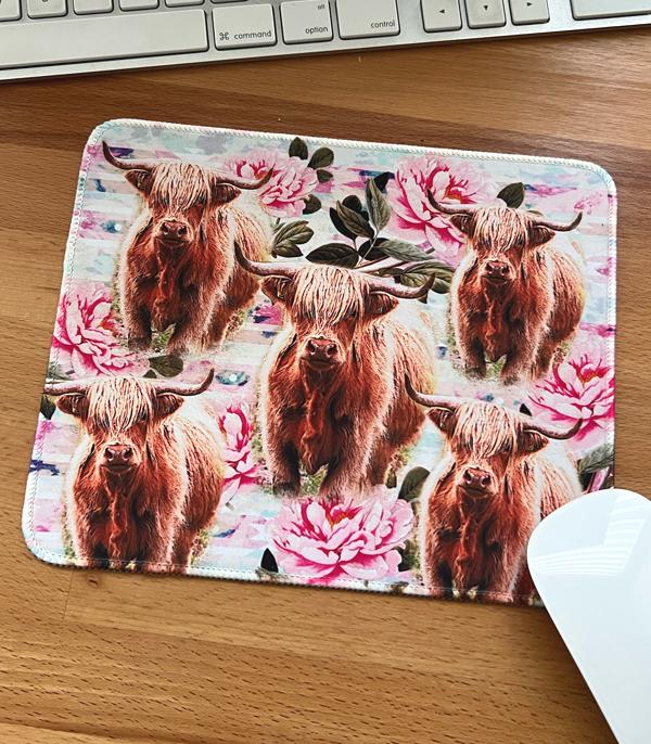 <font color=BLUE>WATCH BAND/ GIFT ITEMS</font> :: GIFT ITEMS :: Wholesale Highland Cow Print Mouse Pad