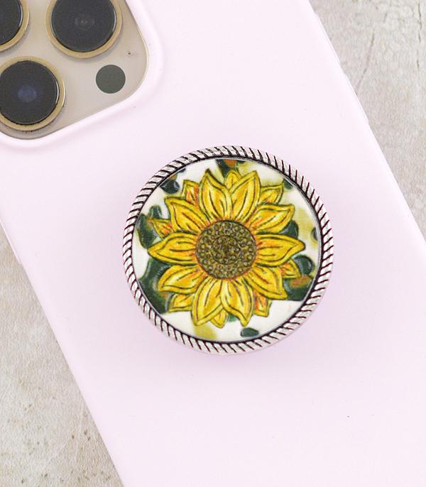 PHONE ACCESSORIES :: Wholesale Western Leopard Sunflower Phone Grip