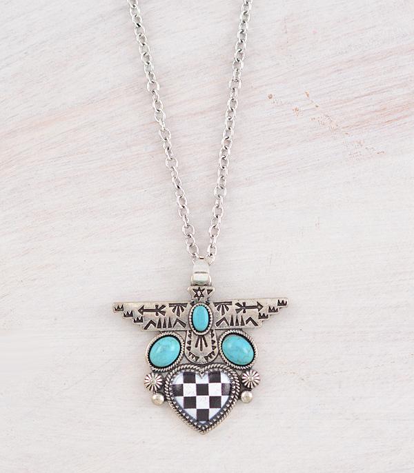 New Arrival :: Wholesale Western Checkered Thunderbird Necklace