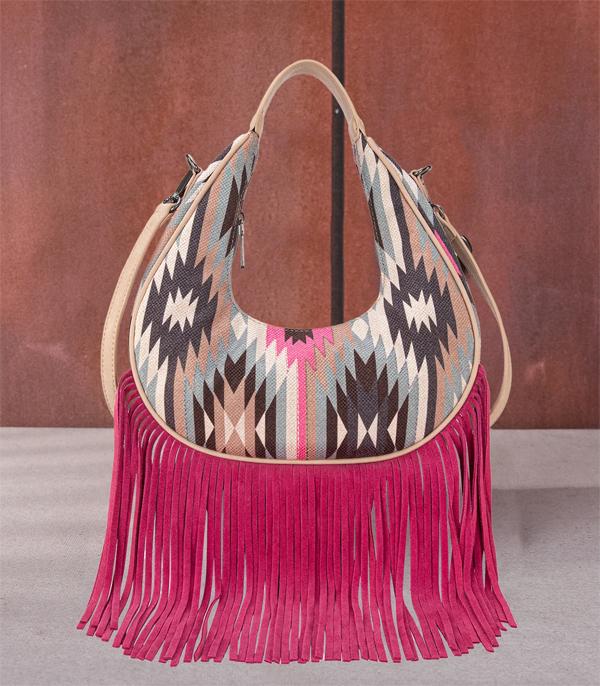 MONTANAWEST BAGS :: WESTERN PURSES :: Wholesale Montana West Aztec Fringe Crossbody Bag