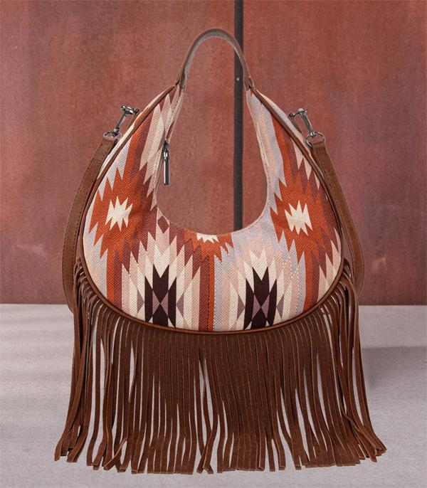 MONTANAWEST BAGS :: WESTERN PURSES :: Wholesale Montana West Aztec Fringe Crossbody Bag