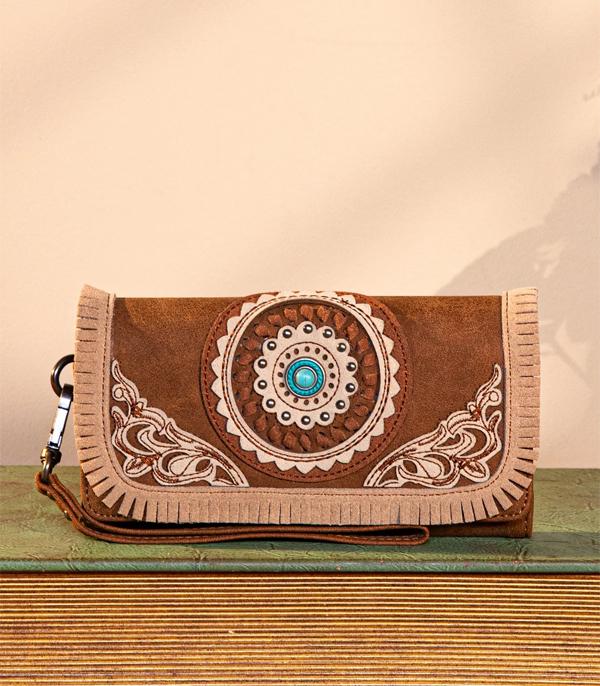 MONTANAWEST BAGS :: MENS WALLETS I SMALL ACCESSORIES :: Wholesale Montana West Embroidered Concho Wallet