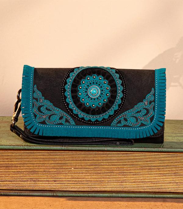 MONTANAWEST BAGS :: MENS WALLETS I SMALL ACCESSORIES :: Wholesale Montana West Embroidered Concho Wallet