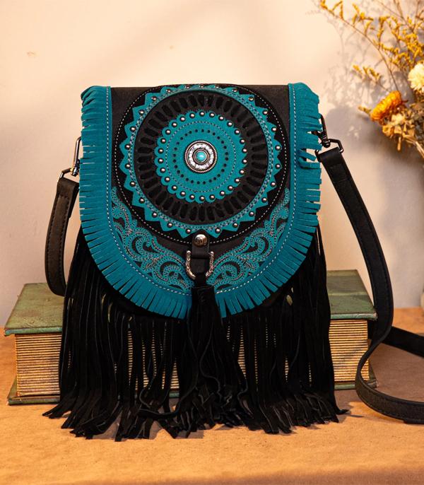 New Arrival :: Wholesale Montana West Concho Fringe Crossbody Bag