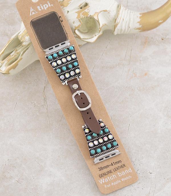 <font color=BLUE>WATCH BAND/ GIFT ITEMS</font> :: SMART WATCH BAND :: Wholesale Tipi Brand Turquoise AB Stone Watch Band