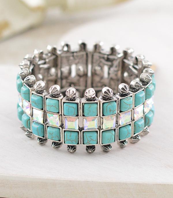 New Arrival :: Wholesale Western Turquoise AB Stone Bracelet