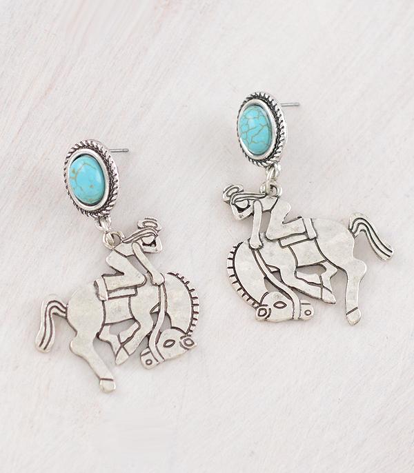 New Arrival :: Wholesale Western Turquoise Cowgirl Earrings