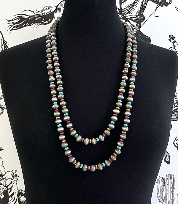 NECKLACES :: WESTERN LONG NECKLACES :: Wholesale 60" Navajo Pearl Bead Necklace