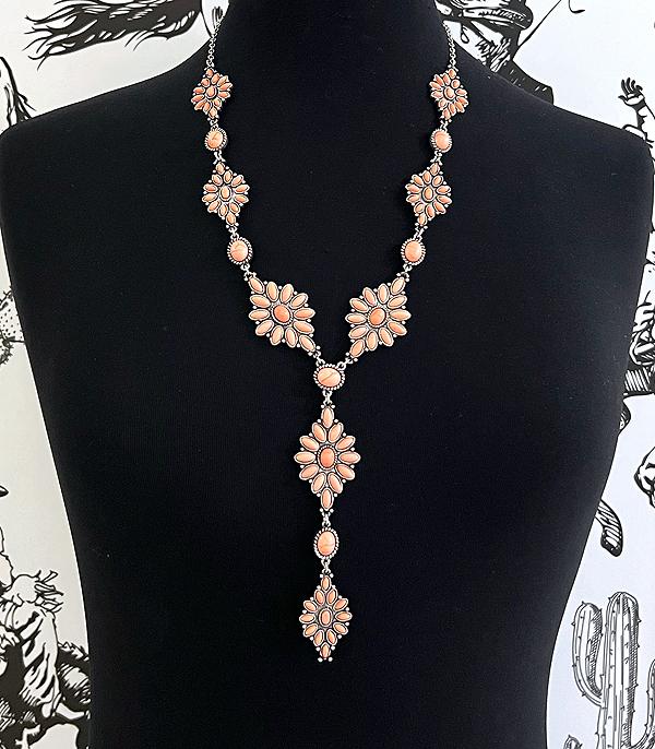 New Arrival :: Wholesale Western Peach Stone Necklace Set