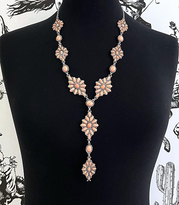 NECKLACES :: WESTERN TREND :: Wholesale Western Peach Stone Necklace Set