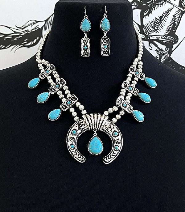 New Arrival :: Wholesale Aztec Squash Blossom Necklace Set