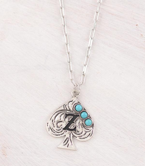 WHAT'S NEW :: Wholesale Western Turquoise Spade Initial Necklace