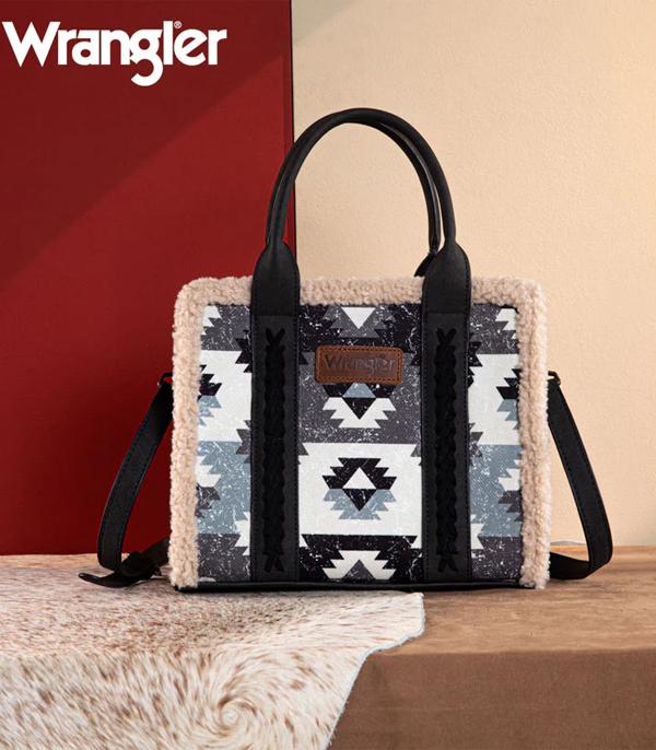 MONTANAWEST BAGS :: WESTERN PURSES :: Wholesale Wrangler Aztec Sherpa Trim Crossbody Bag