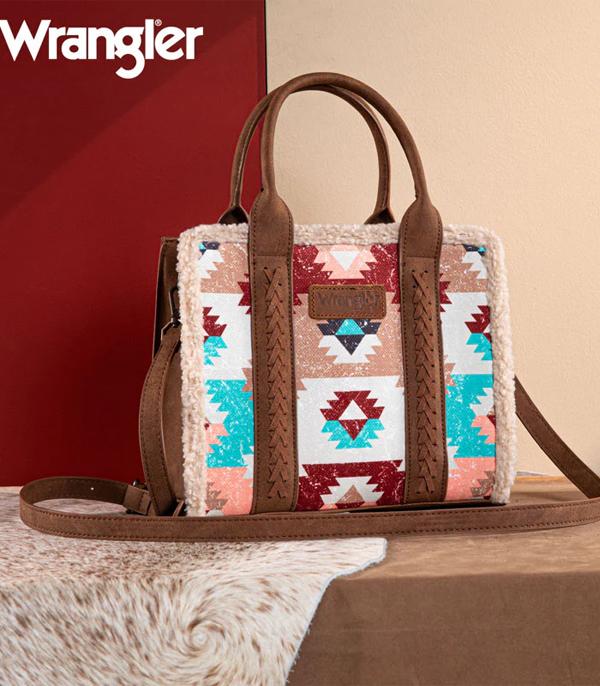 New Arrival :: Wholesale Wrangler Aztec Sherpa Trim Crossbody Bag