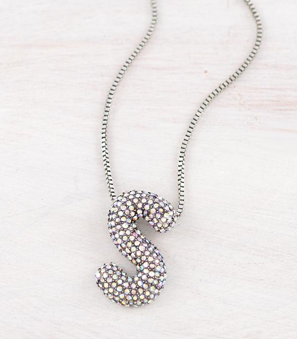 WHAT'S NEW :: Wholesale Rhinestone Initial Bubble Necklace