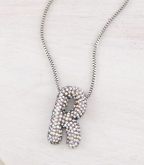 WHAT'S NEW :: Wholesale Rhinestone Initial Bubble Necklace