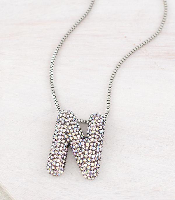 WHAT'S NEW :: Wholesale Rhinestone Initial Bubble Necklace