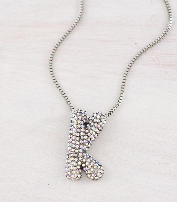 WHAT'S NEW :: Wholesale Rhinestone Initial Bubble Necklace