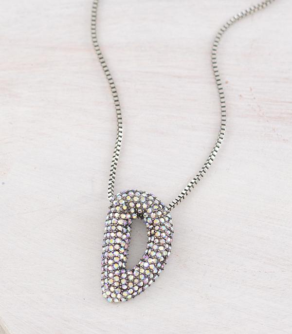 New Arrival :: Wholesale Rhinestone Initial Bubble Necklace