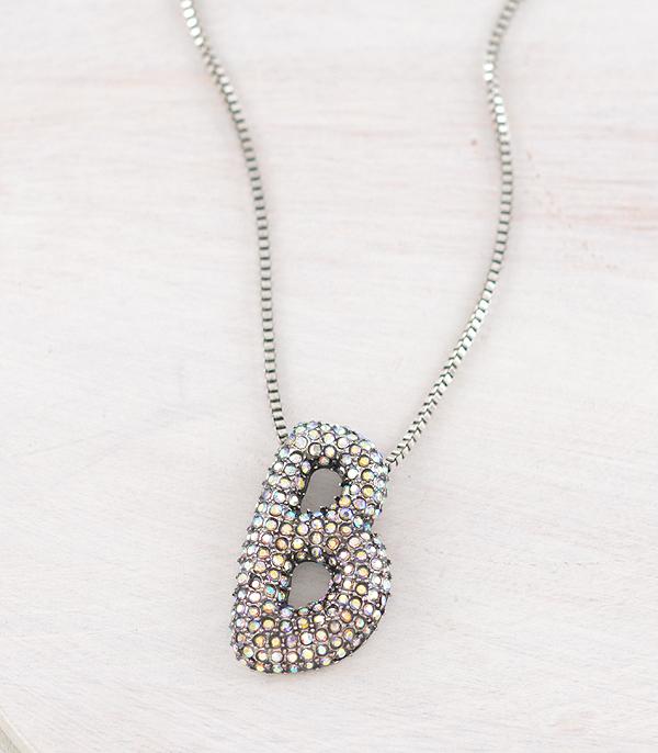 WHAT'S NEW :: Wholesale Rhinestone Initial Bubble Necklace