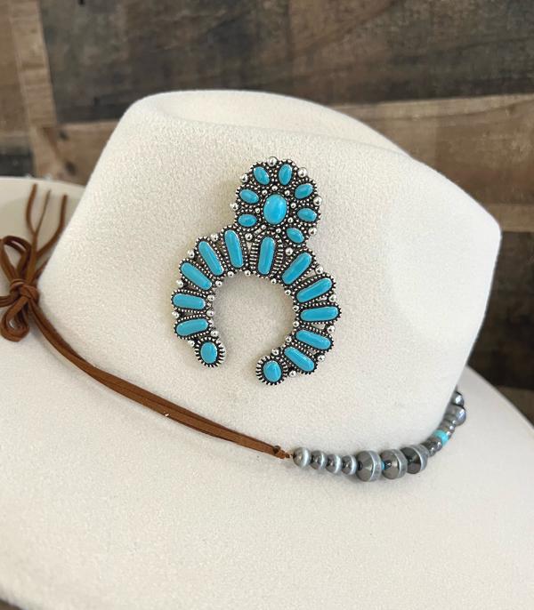 HATS I HAIR ACC :: HAT ACC I HAIR ACC :: Wholesale Turquoise Squash Blossom Pin