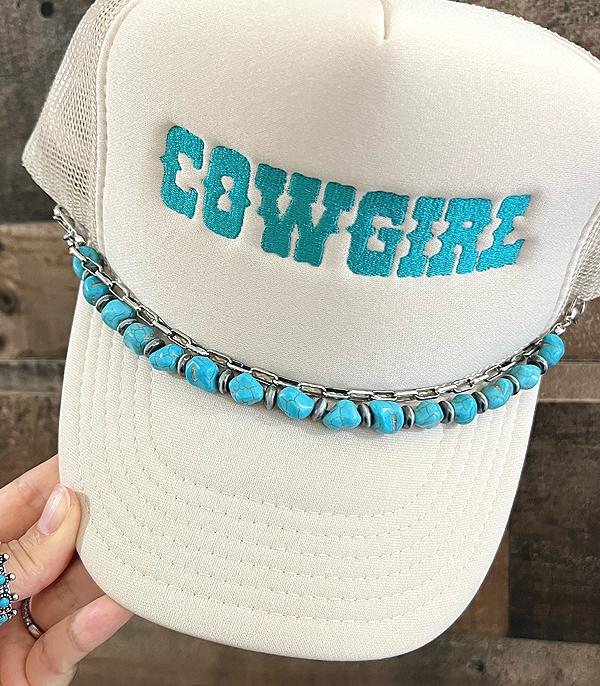 HATS I HAIR ACC :: HAT ACC I HAIR ACC :: Wholesale Western Turquoise Trucker Hat Chain