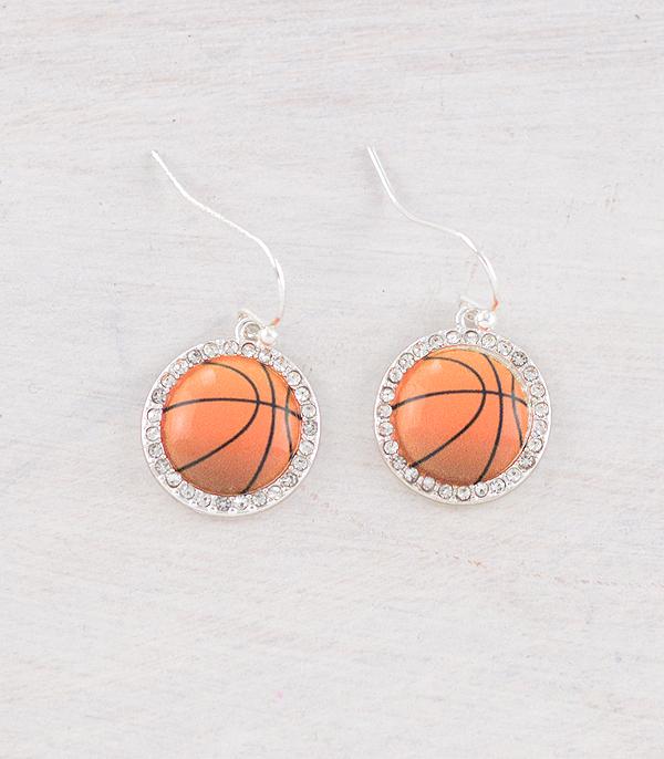 SPORTS THEME :: Wholesale Basketball Rhinestone Earrings