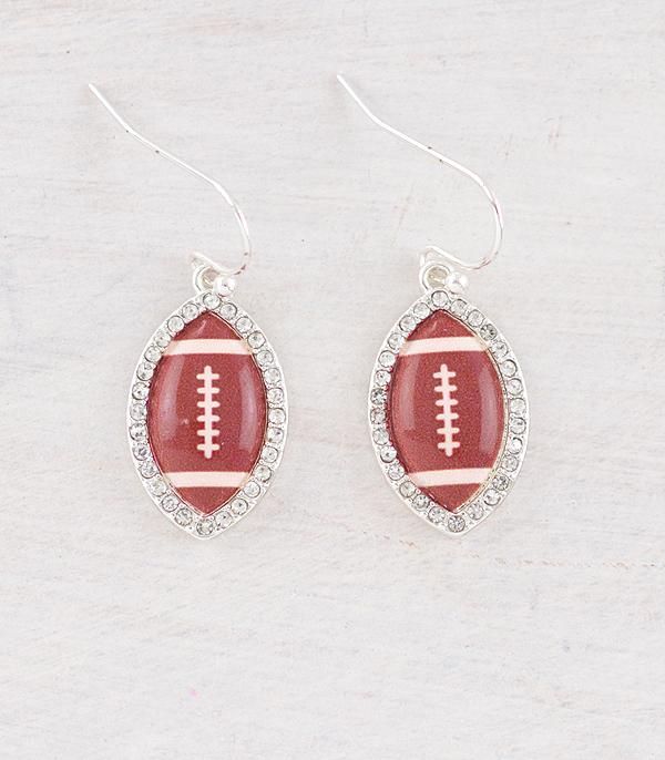 EARRINGS :: TRENDY EARRINGS :: Wholesale Football Rhinestone Earrings