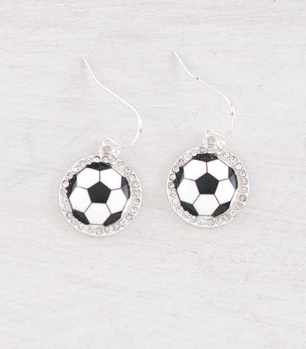 New Arrival :: Wholesale Soccerball Rhinestone Earrings