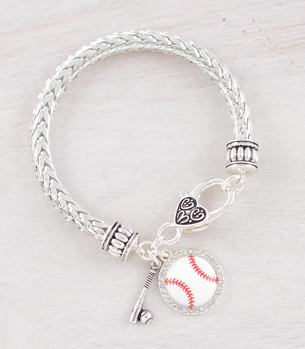 New Arrival :: Wholesale Rhinestone Baseball Charm Bracelet