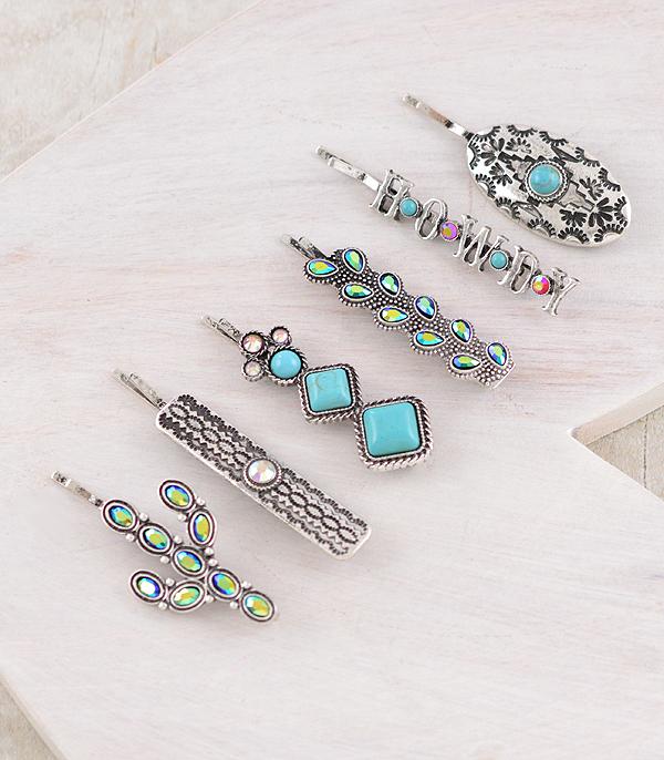 WHAT'S NEW :: Wholesale Western Turquoise Hair Bobby Pin Set