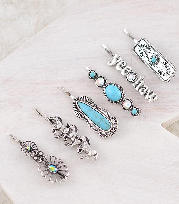 WHAT'S NEW :: Wholesale Western Turquoise Hair Bobby Pin Set