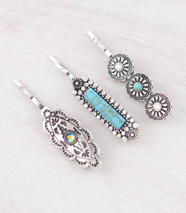 WHAT'S NEW :: Wholesale Western Turquoise Hair Bobby Pin Set