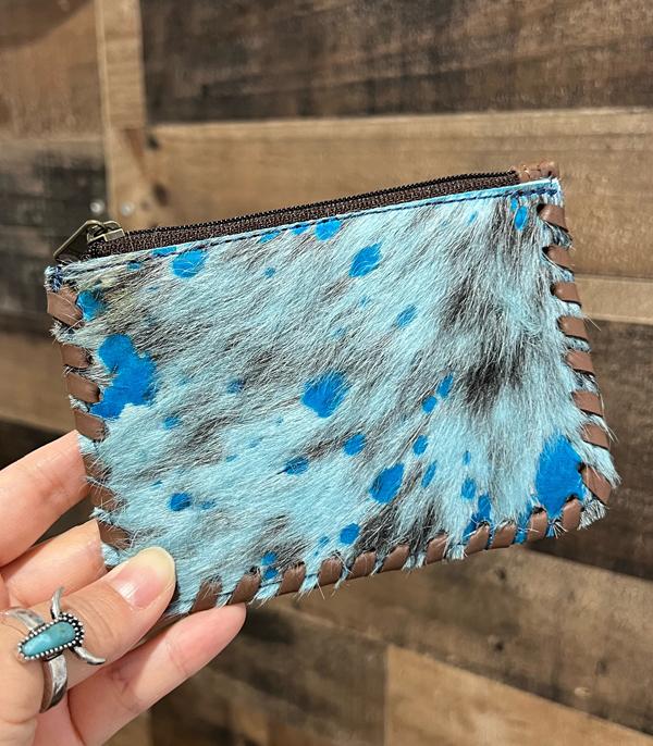 HANDBAGS :: WALLETS | SMALL ACCESSORIES :: Wholesale Cowhide Leather Zippered Coin Pouch