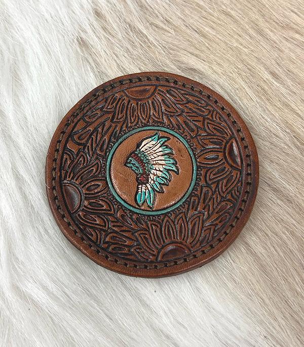 <font color=BLUE>WATCH BAND/ GIFT ITEMS</font> :: GIFT ITEMS :: Wholesale Western Genuine Leather Car Coaster