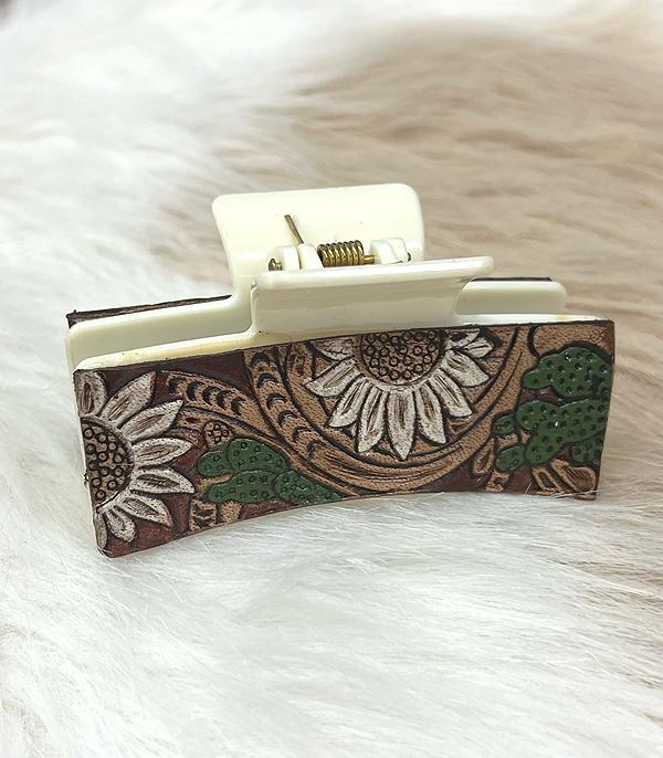 New Arrival :: Wholesale Western Genuine Leather Hair Claw Clip