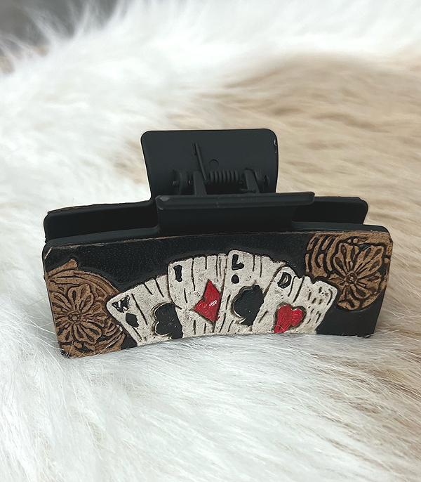 New Arrival :: Wholesale Western Genuine Leather Hair Claw Clip