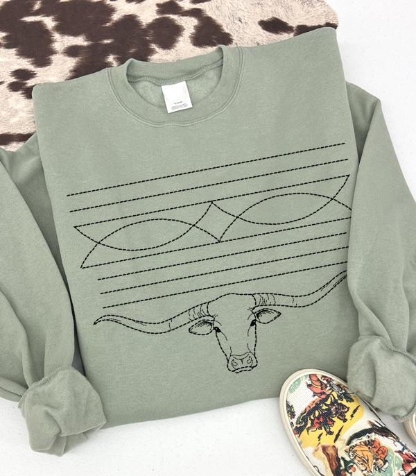 New Arrival :: Wholesale Western Boot Stitch Sweatshirt