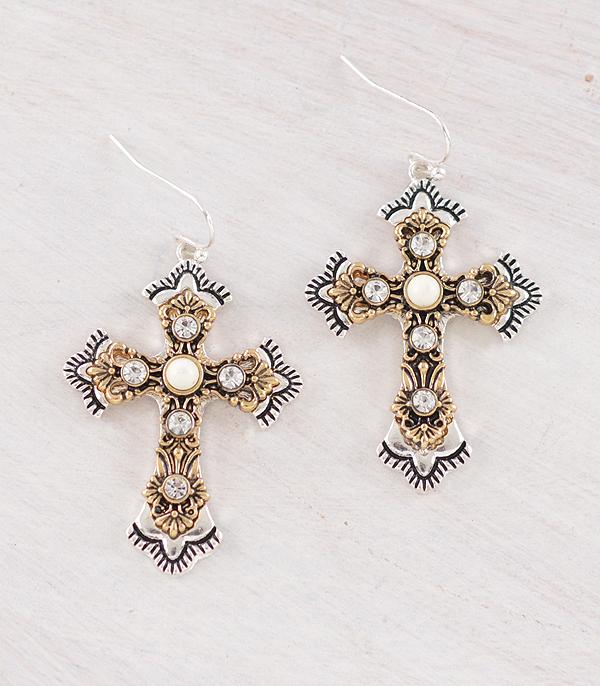 WHAT'S NEW :: Wholesale Western Rhinestone Cross Earrings