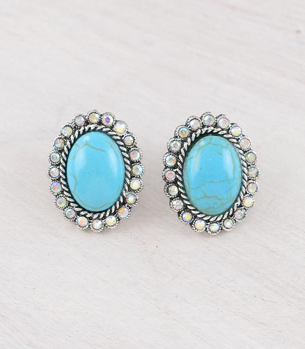 EARRINGS :: WESTERN POST EARRINGS :: Wholesale Western Turquoise Concho Post Earrings