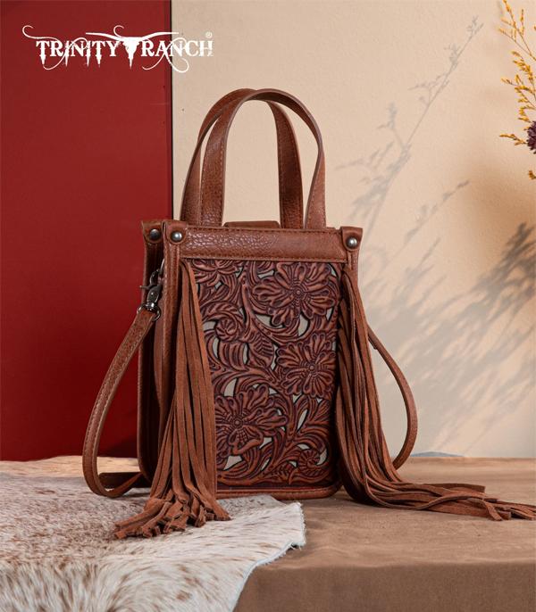 WHAT'S NEW :: Wholesale Floral Tooled Fringe Mini Tote Crossbody