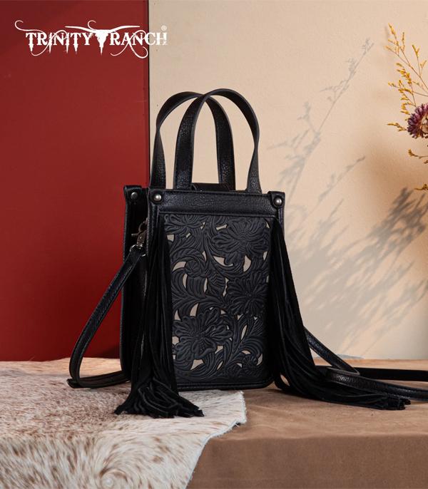 WHAT'S NEW :: Wholesale Floral Tooled Fringe Mini Tote Crossbody