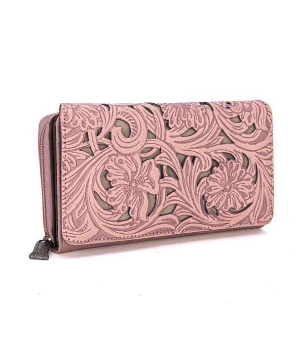 New Arrival :: Wholesale Trinity Ranch Floral Tooled Wallet