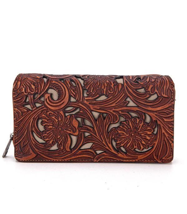 New Arrival :: Wholesale Trinity Ranch Floral Tooled Wallet